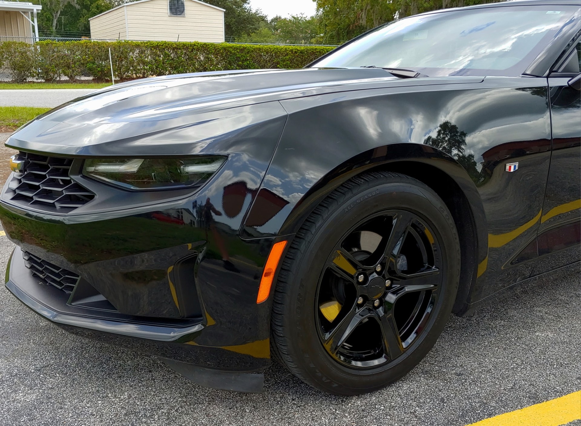 Custom powder coated alloy wheel after refinishing